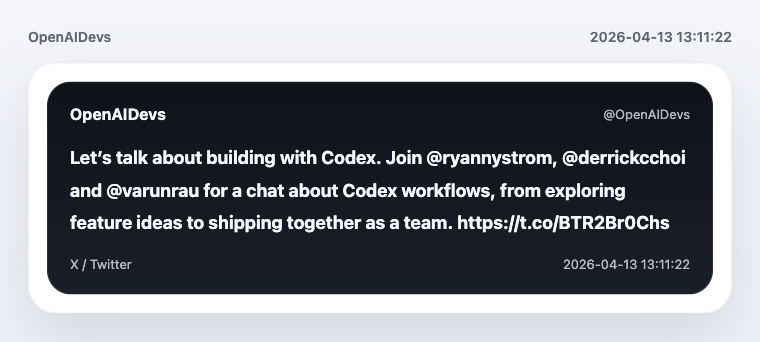 OpenAI Developers 预告 Codex 主题交流活动